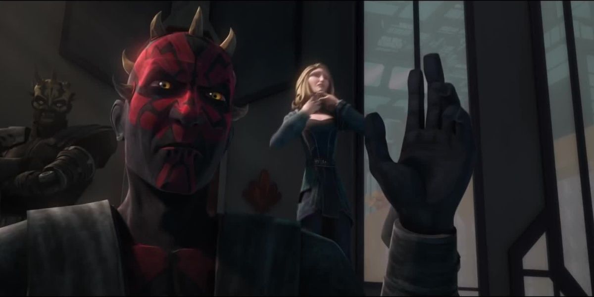 Maul kills Satine Kryze in front of Obi-Wan Kenobi to make him suffer in The Lawless The Clone Wars