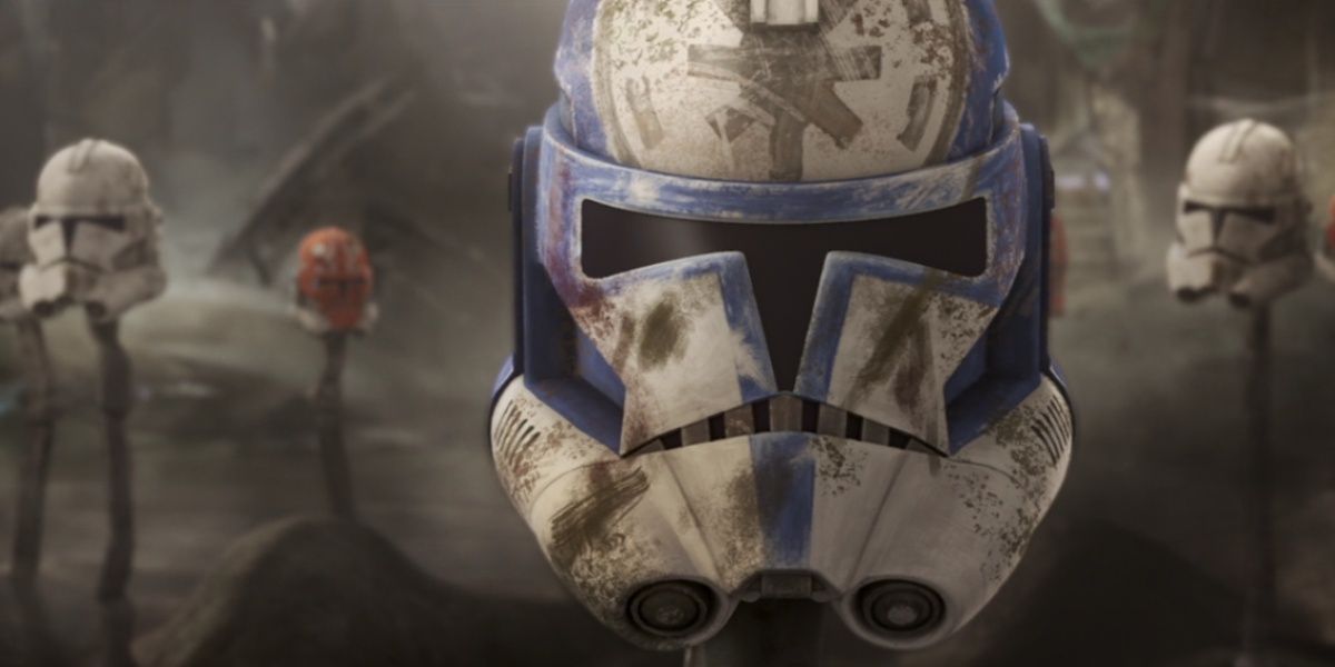 Jesse's helmet placed on his grave by Ahsoka and Rex in the Clone Wars Series Finale