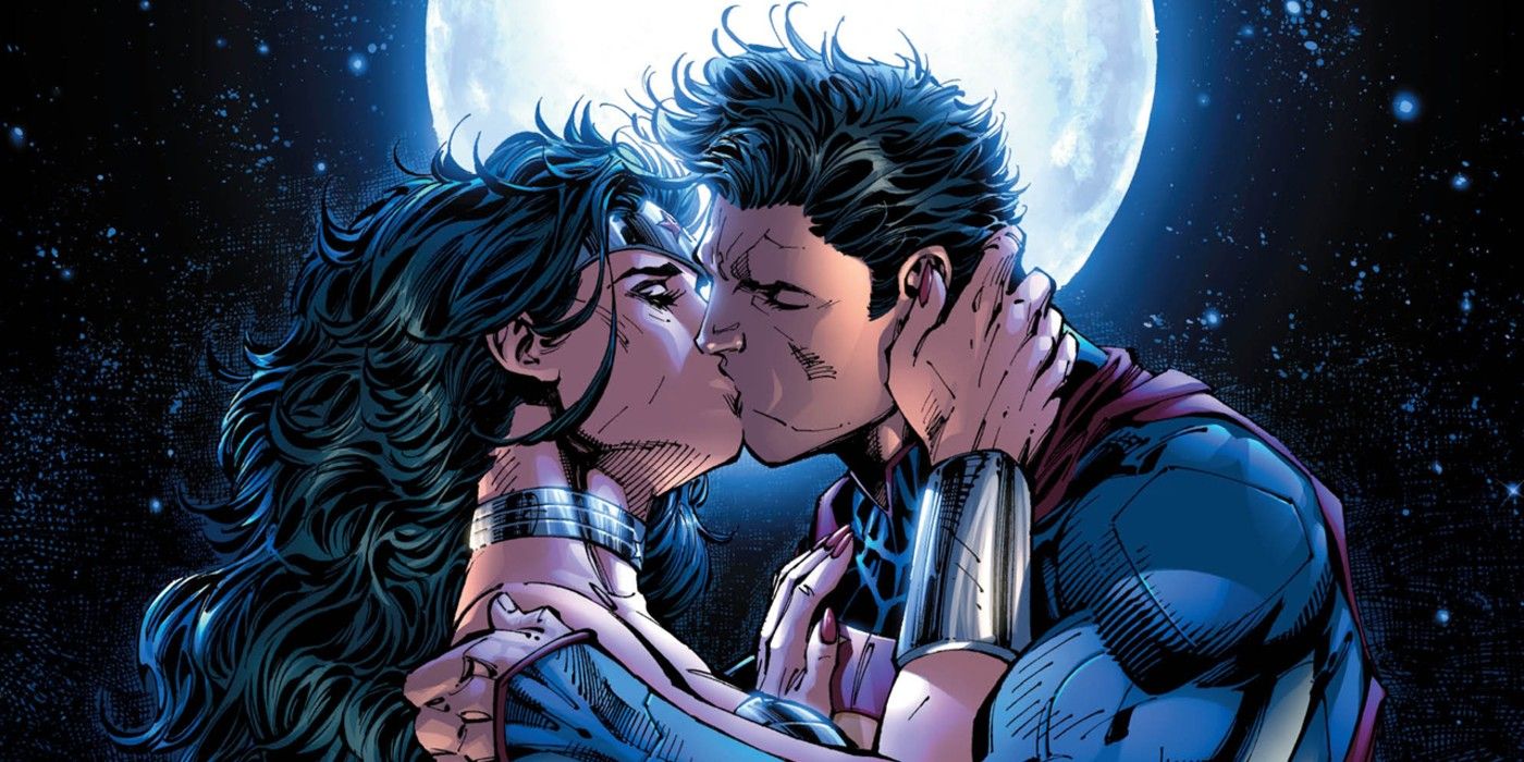 Superman Wonder Woman Kiss Jim Lee