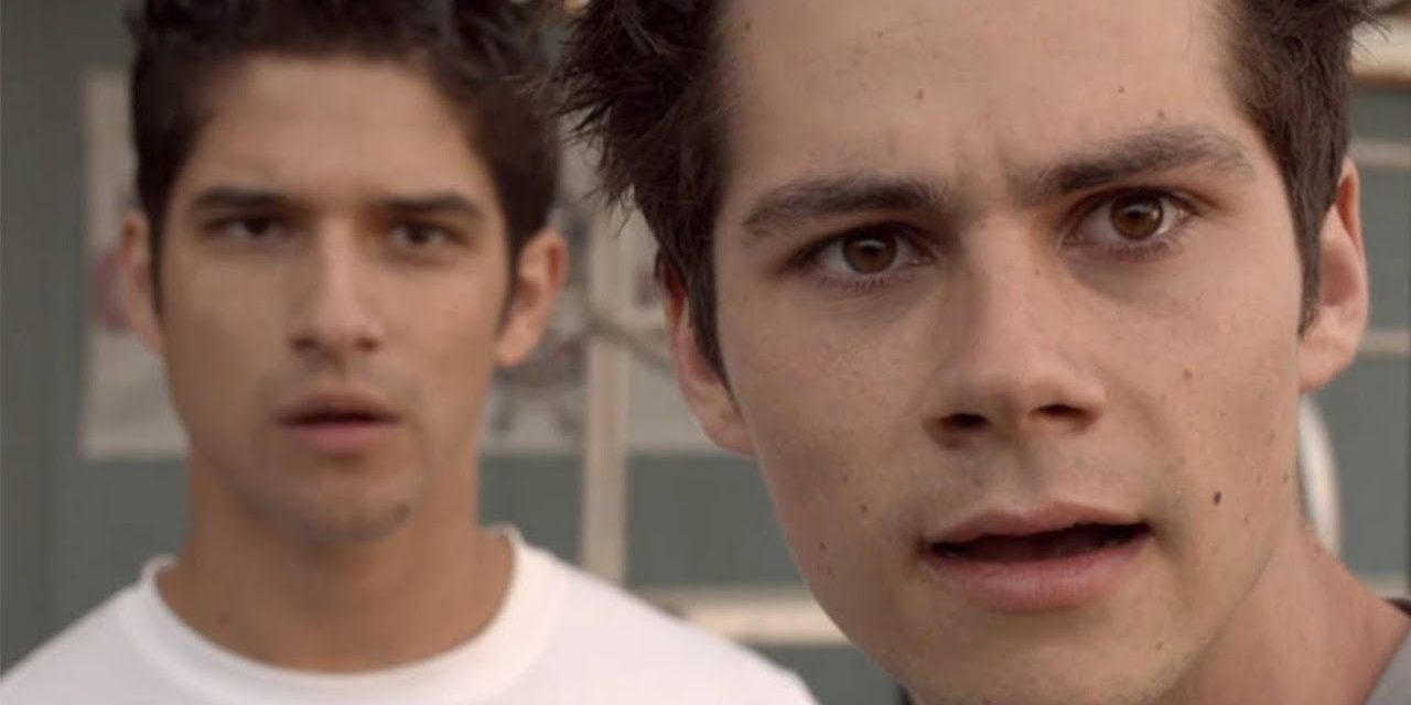 Scott and Stiles from Teen Wolf look at something in confusion 