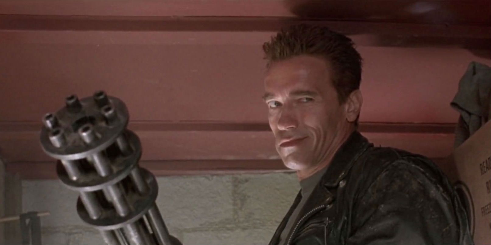 Terminator 2 - Arnold Schwarzenegger as T-800 with MiniGun
