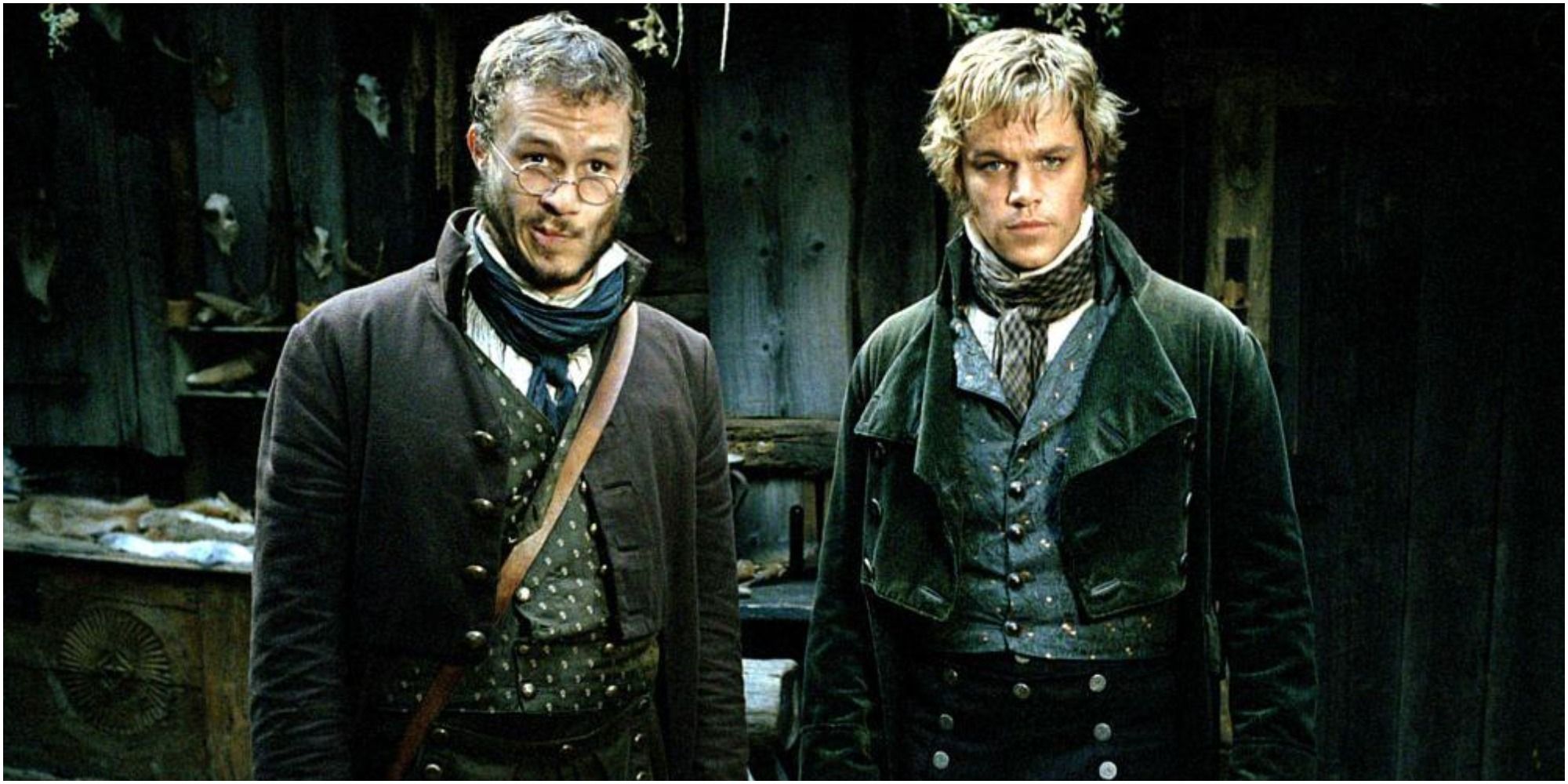Heath Ledger and Matt Damon promo photo for The Brothers Grimm