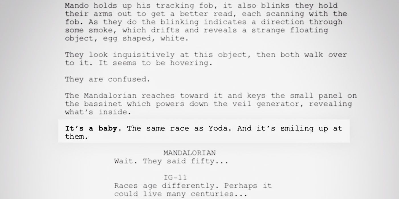 The Mandalorian Baby Yoda Script