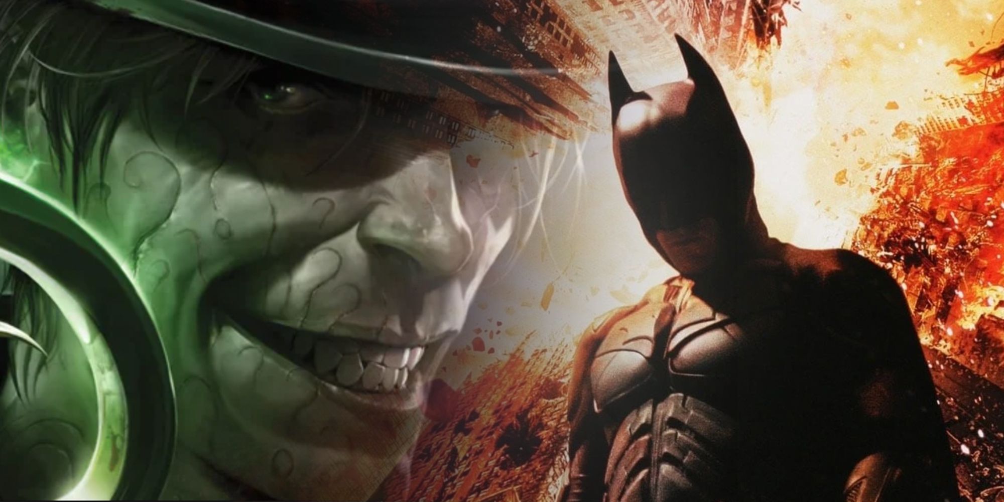 The Riddler alongside Batman as he appears on The Dark Knight Rises poster