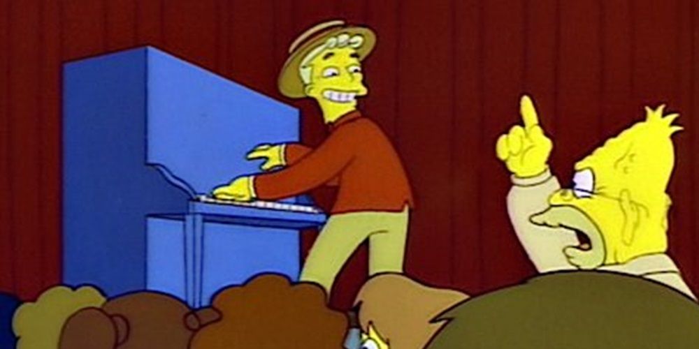 Lyle Lanley performs the monorail song in The Simpsons