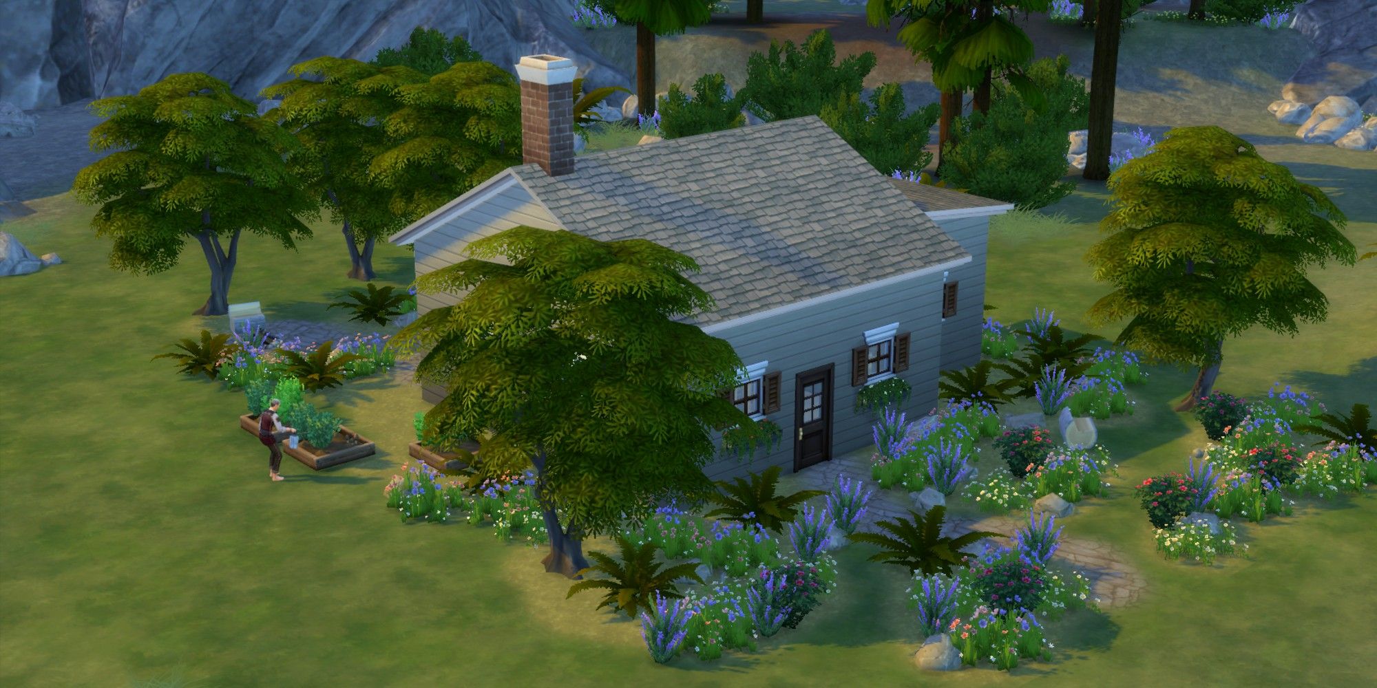 The Hermit House or The Deep Woods in Granite Falls in The Sims 4 Outdoor Retreat