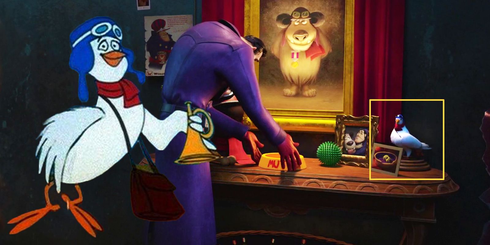 Scoob: The Yankee Doodle Pigeon Easter Egg in Dick Dastardly's Muttley Shrine