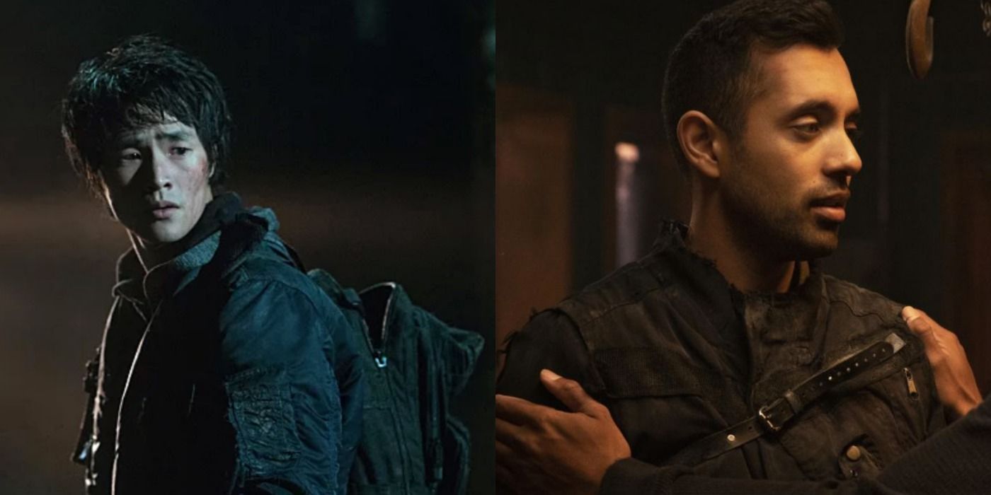 A split image depicts Monty and Jackson in The 100