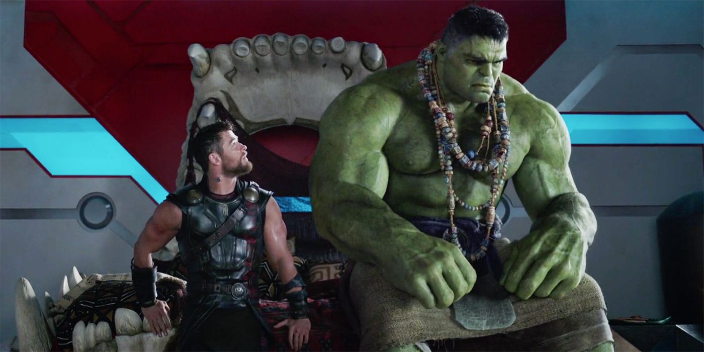 Thor and Hulk sitting on a bed in Thor: Ragnarok