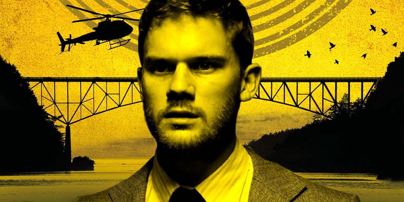 Yellow hued customized image of Jeremy Irvine in Trendstone looking concerned