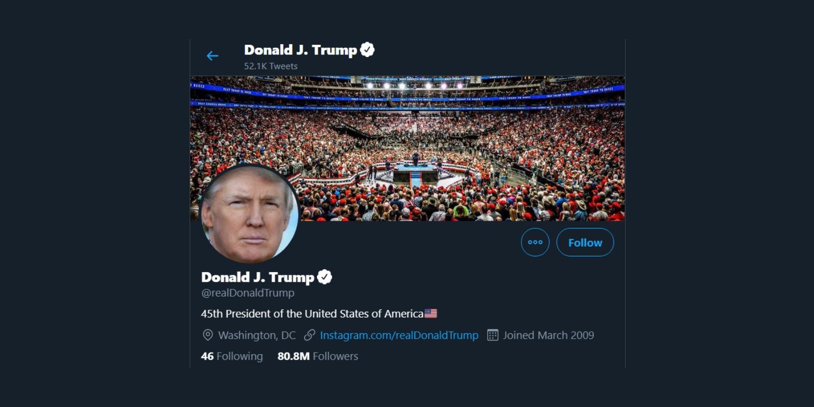 Trump Twitter Profile