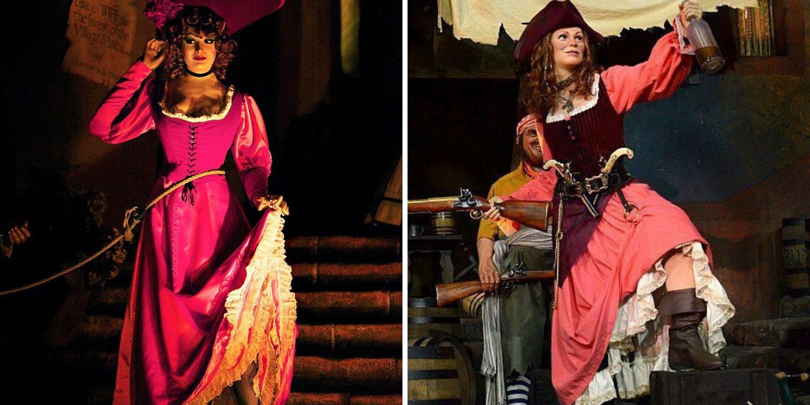 The Redhead before and after the Auction scene was changed at Disney World