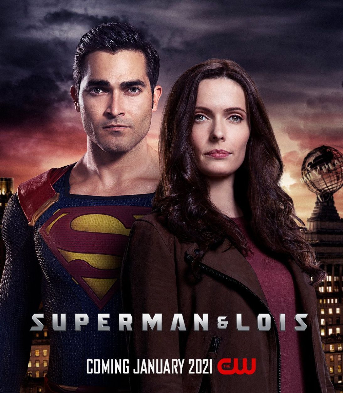 Tyler Hoechlin as Clark Kent and Elizabeth Tulloch as Lois Lane Superman and Lois Arrowverse Poster Vertical