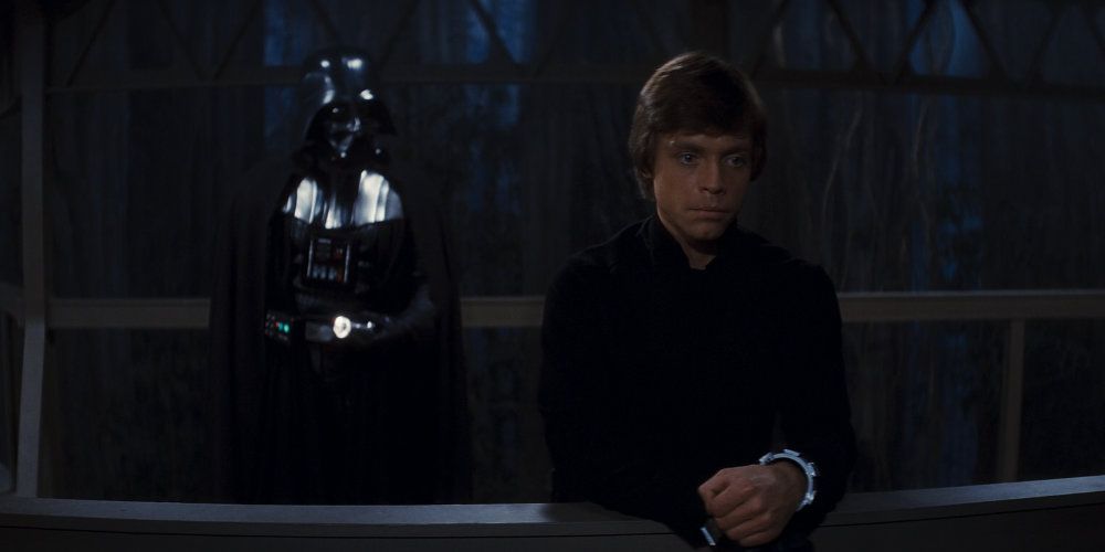 Vader shares a conversation with Luke in Star Wars: Return of the Jedi
