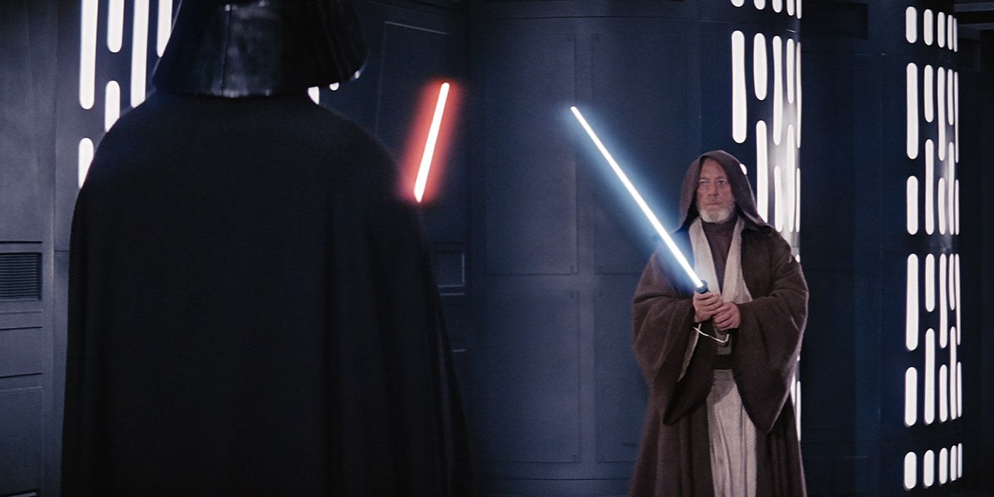 Darth Vader se enfrenta a Obi-Wan Kenobi en Una Nueva Esperanza