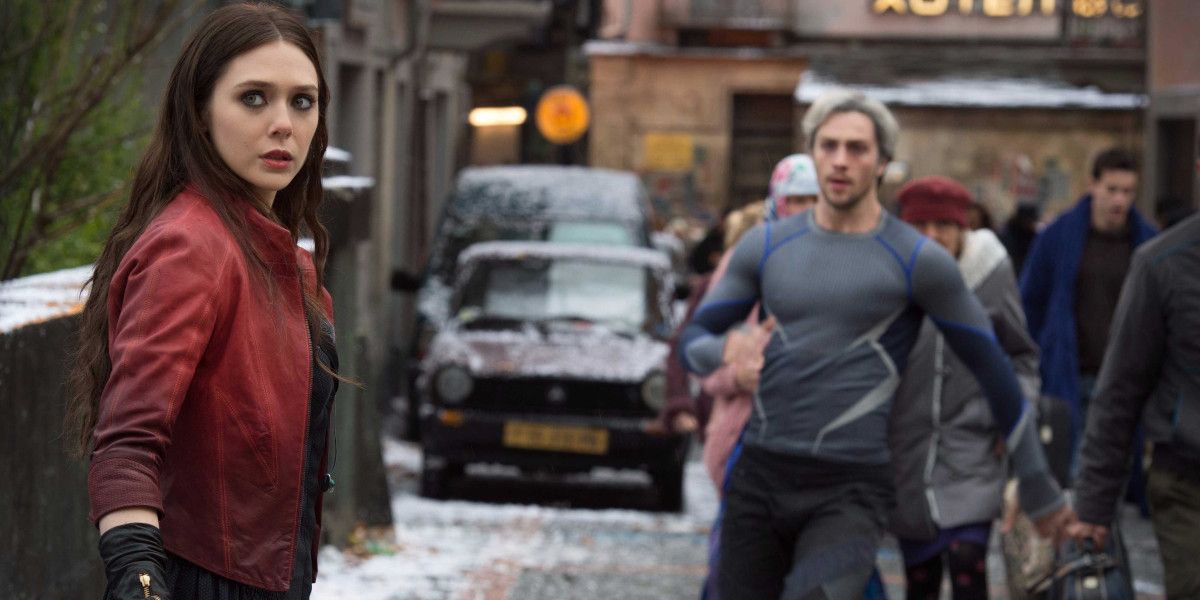 Wanda and Pietro at the battle of Sokovia in Age of Ultron.