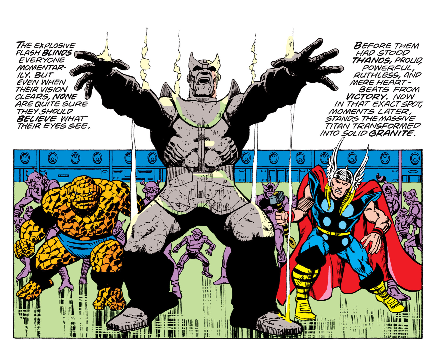 Adam Warlock turns Thanos into stone