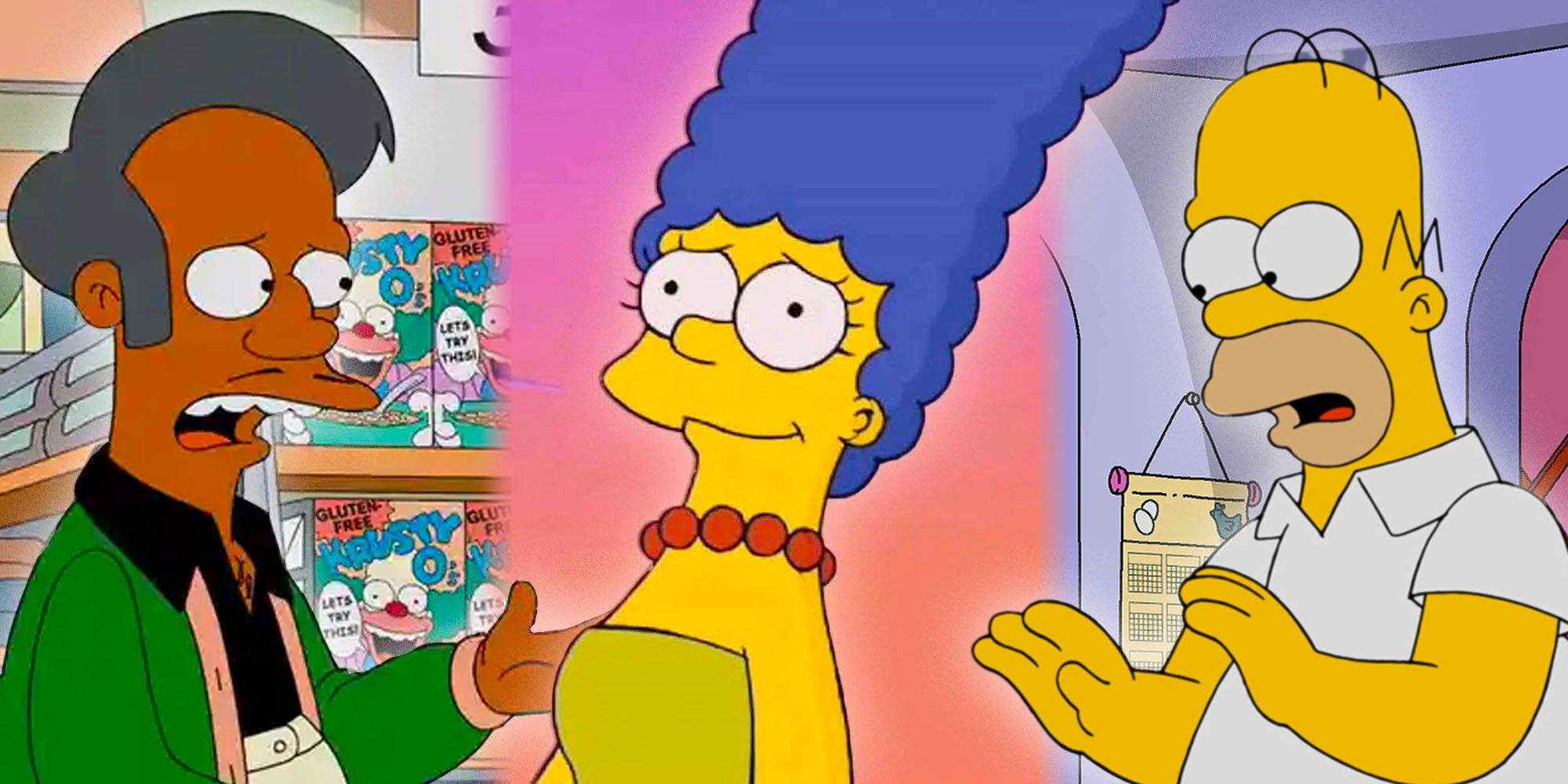 A collage of Apu, Marge and Homer in The Simpsons