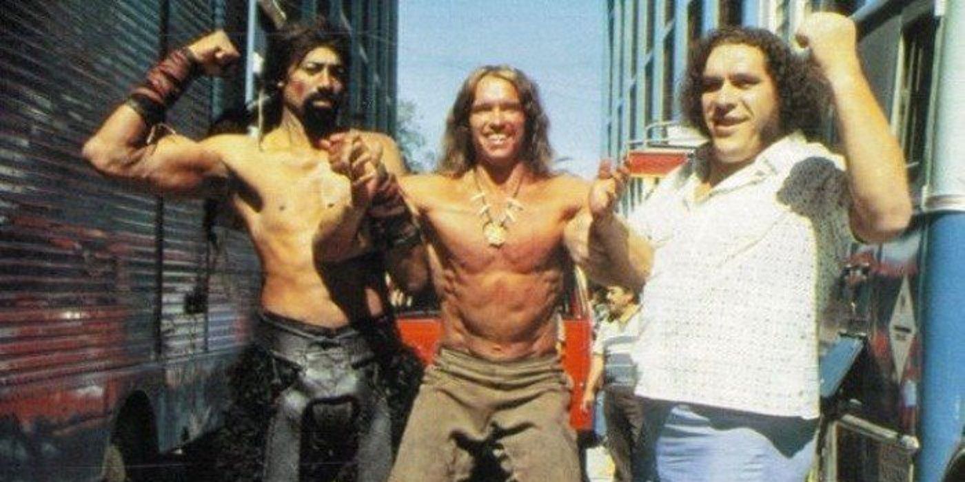 Wilt Chamberland Arnold Schwarzenegger and Andre the Giant