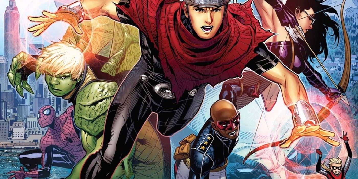 Feature image: Young Avengers, including Wiccan and Hulkling