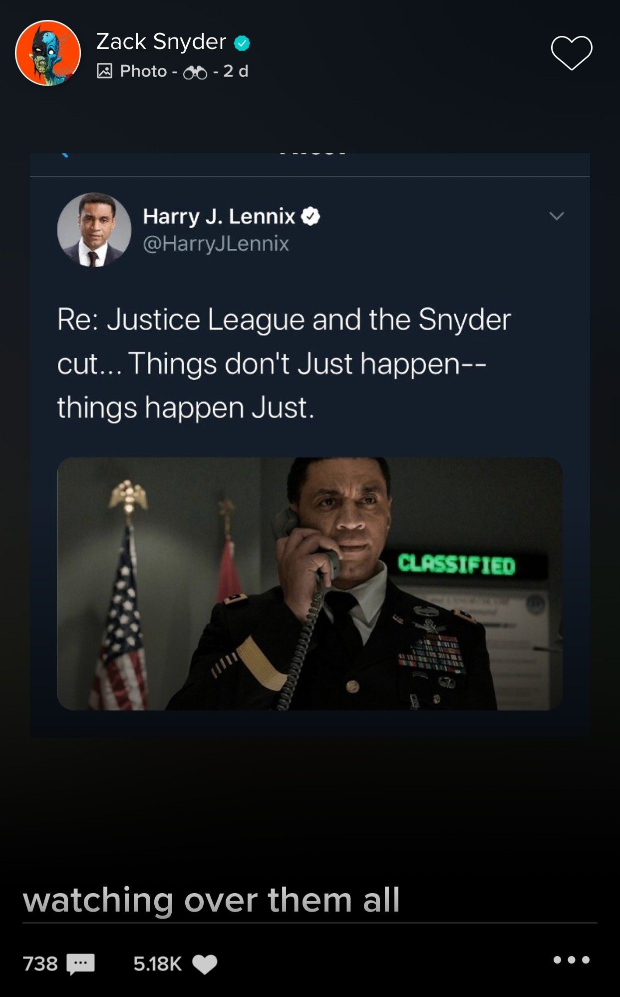 Zack Snyder Henry Lennix Martian Manhunter Justice League