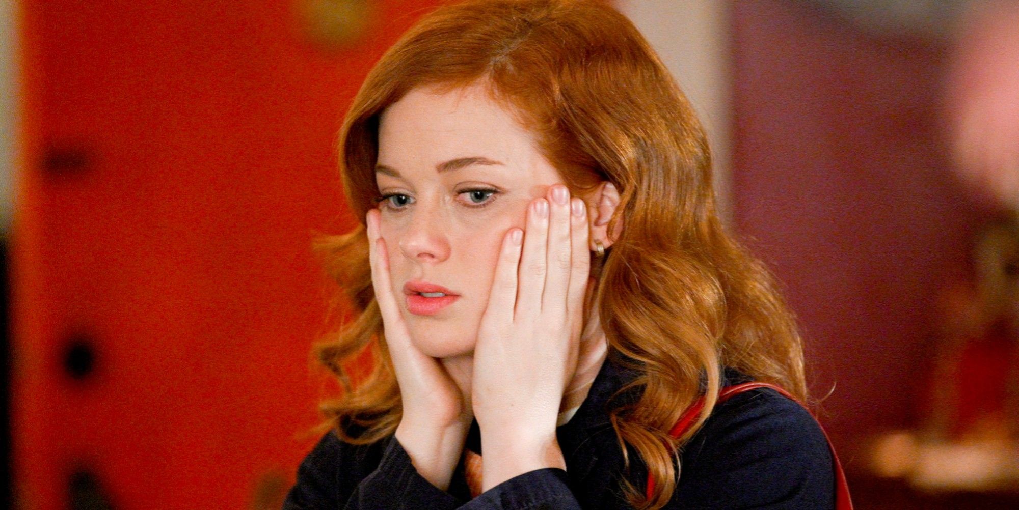 Jane Levy as Zoey with her hands to her face in Zoey's Extraordinary Playlist