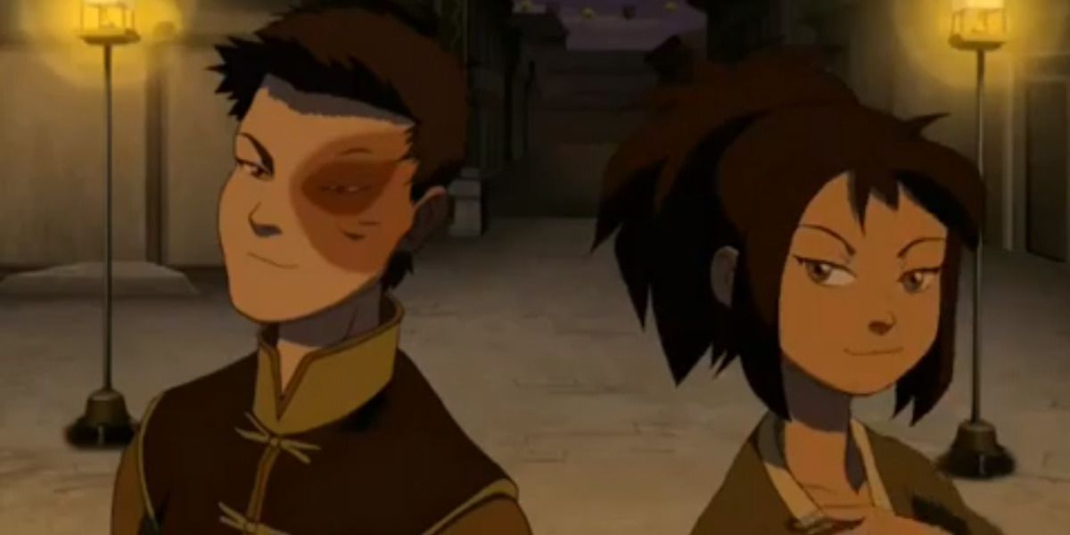 Zuko and Jin smiling in Avatar the Last Airbender