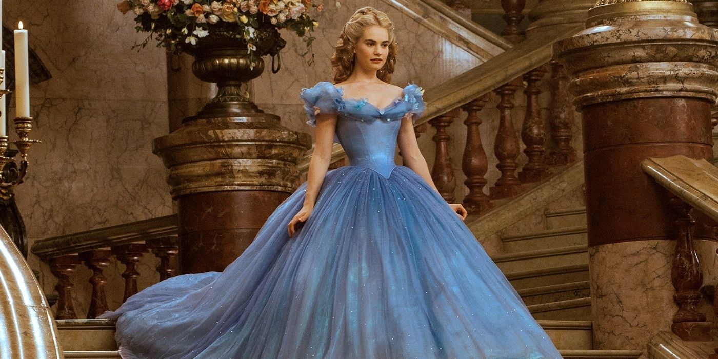 Cinderella descends the stairs into the ball