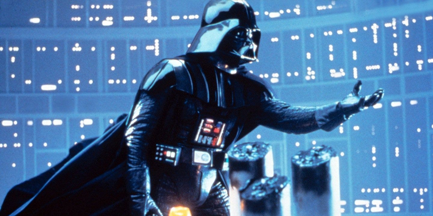 Darth Vader reaching his hand out in Star Wars