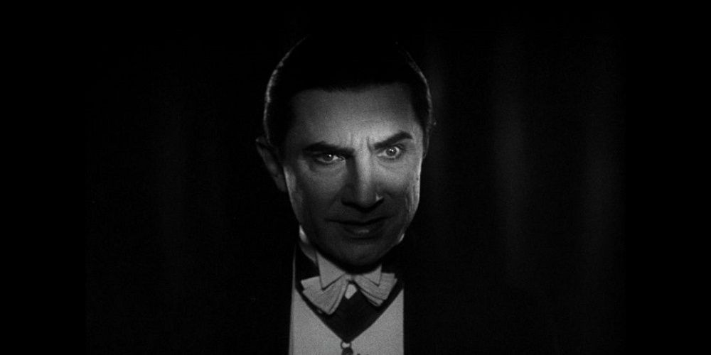 A light illuminates Dracula's eyes in Universal's Dracula with Bela Legosi