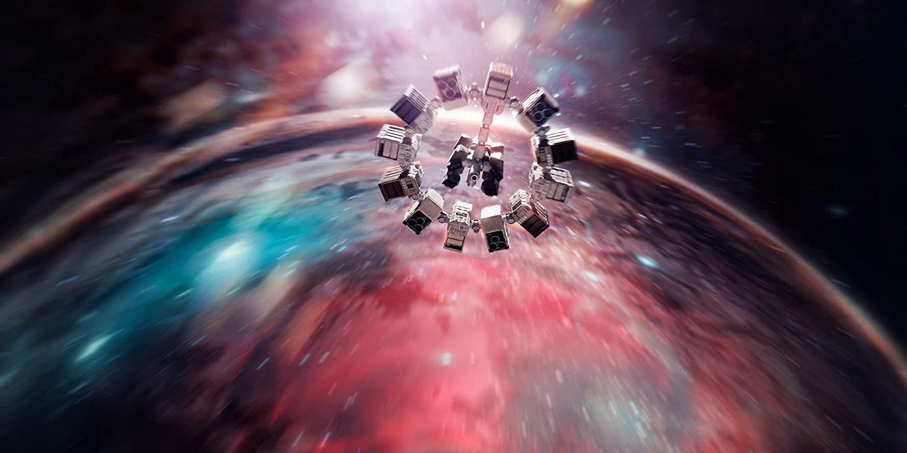 The ship travels into the wormhole in Interstellar