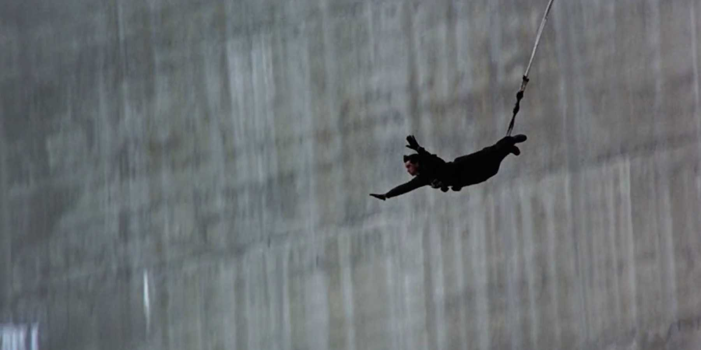 James Bond jumps off the Contra Dam in the opening scene of GoldenEye