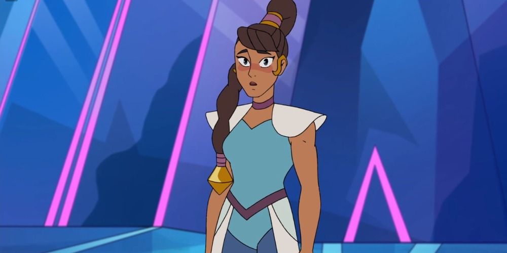 Mara from She-Ra and the Princesses of Power in front of a blue background.