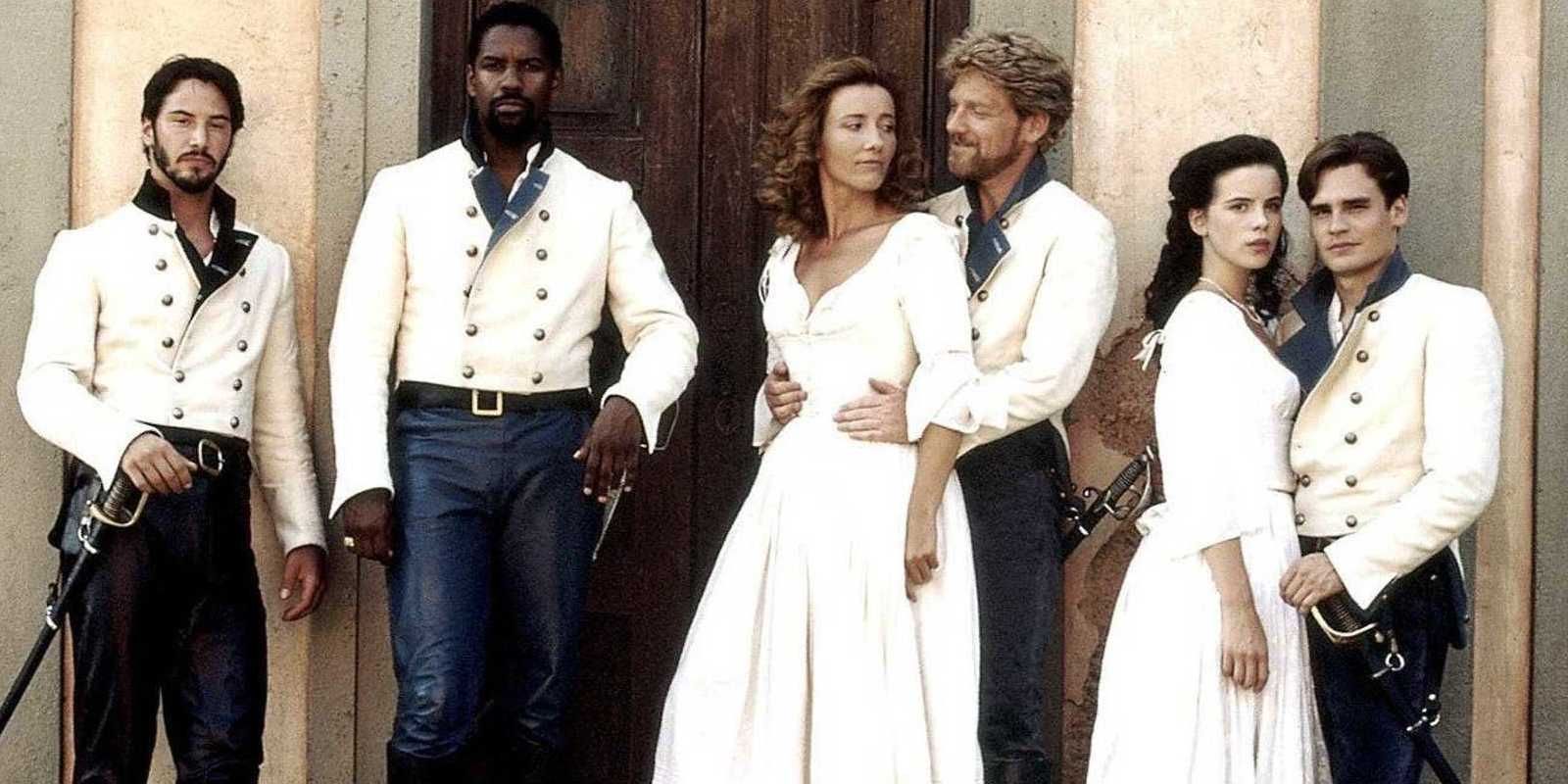 A group of people in white jackets in Much Ado About Nothing