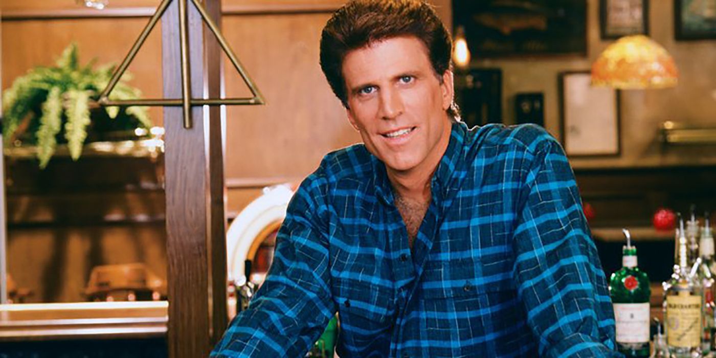 Sam Malone in a plaid shirt in Cheets