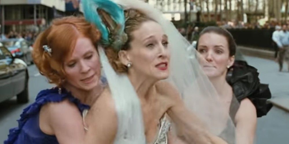 Samantha in a wedding gown in Sex and the City