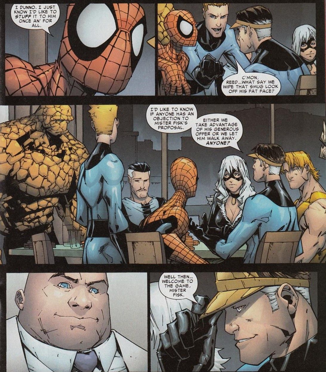 The Kingpin is invited to play poker by the marvel heroes
