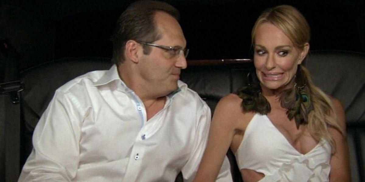 Taylor in the limo with her husband Russel on RHOBH