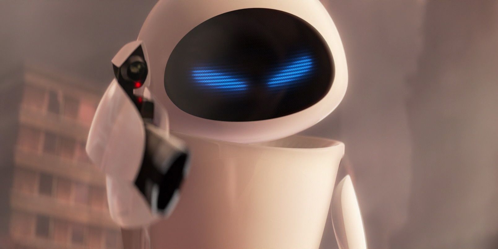 Eve from Wall-E looking angry