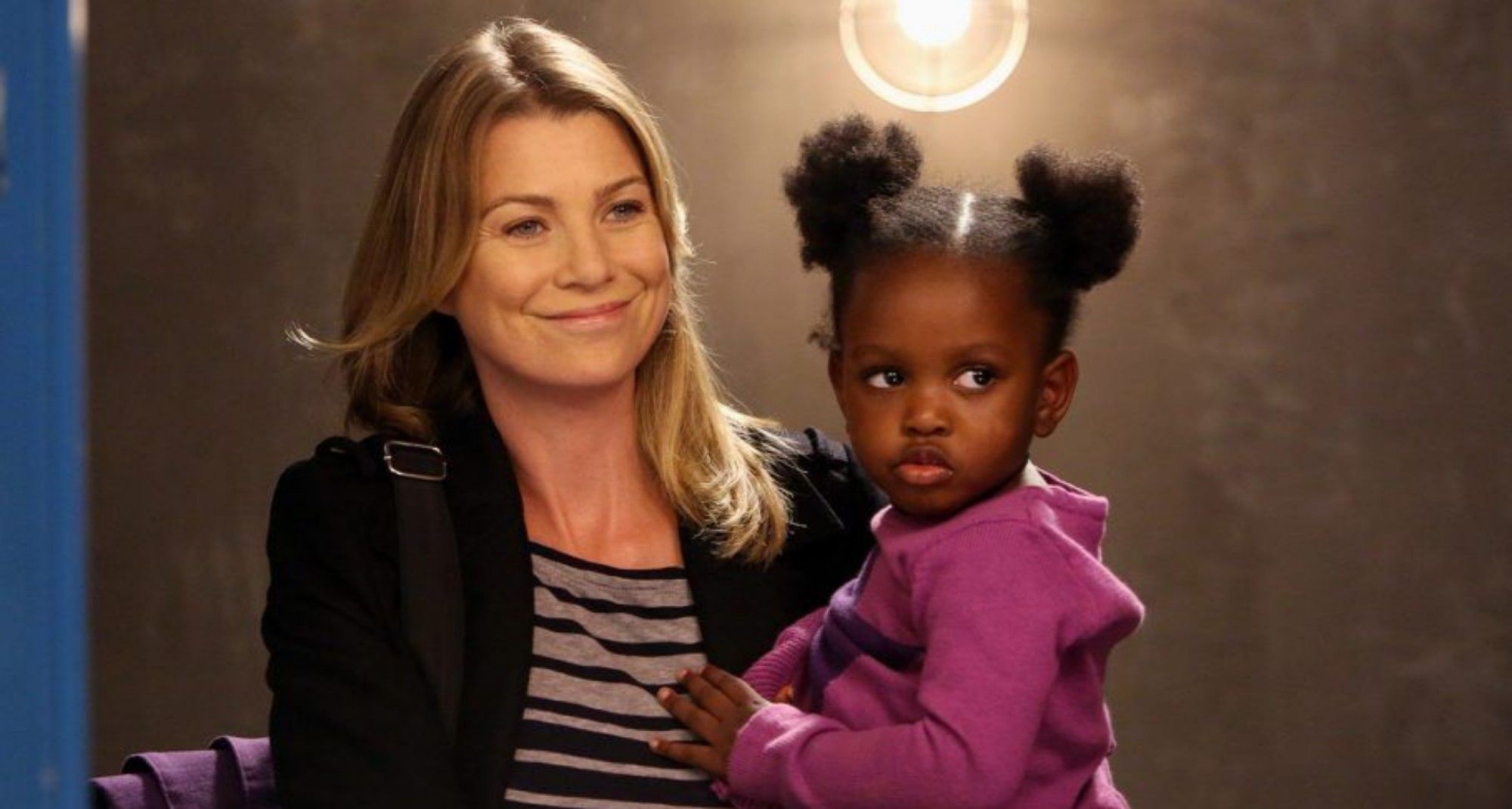 Meredith during young Baby Zola's birthday party in Grey's Anatomy