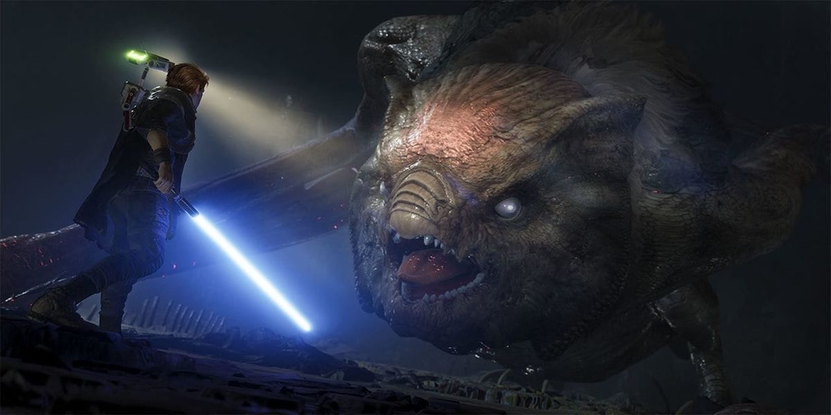 Cal Kestis faces down Gorgara in Star Wars: Jedi Fallen Order
