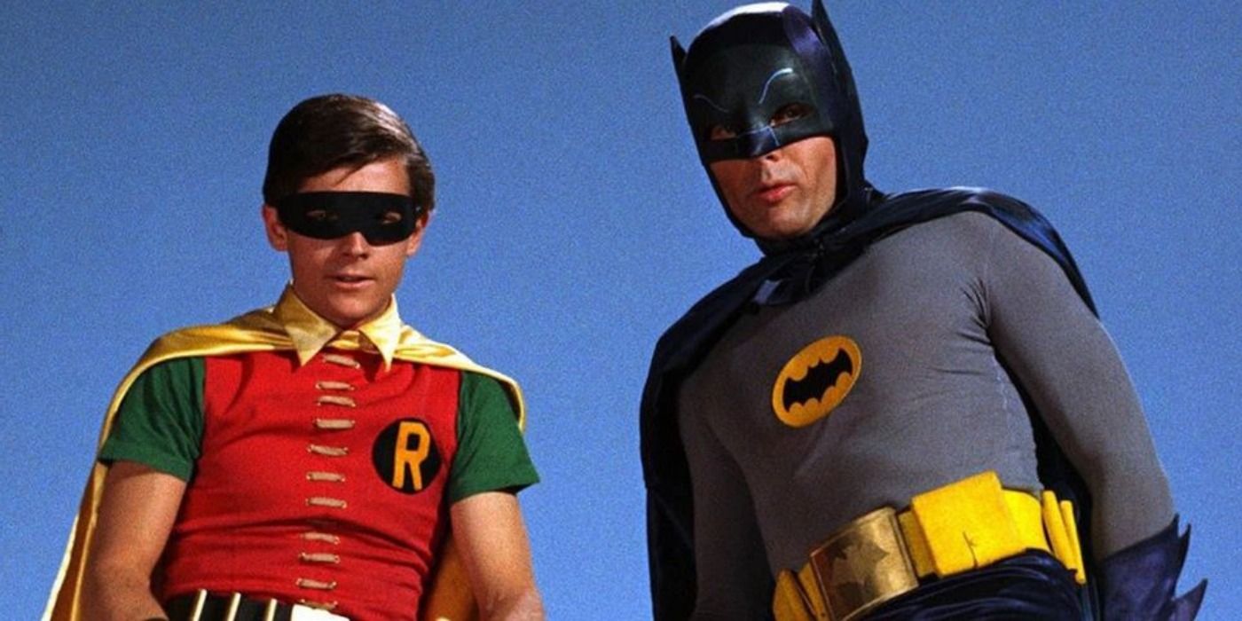 Adam West as Batman with Robin.