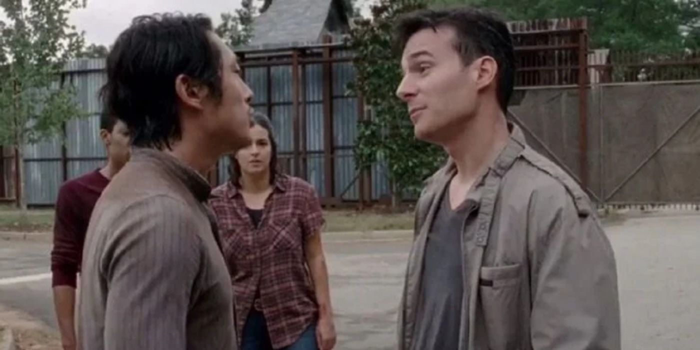 Aiden talking to Glenn in The Walking Dead.