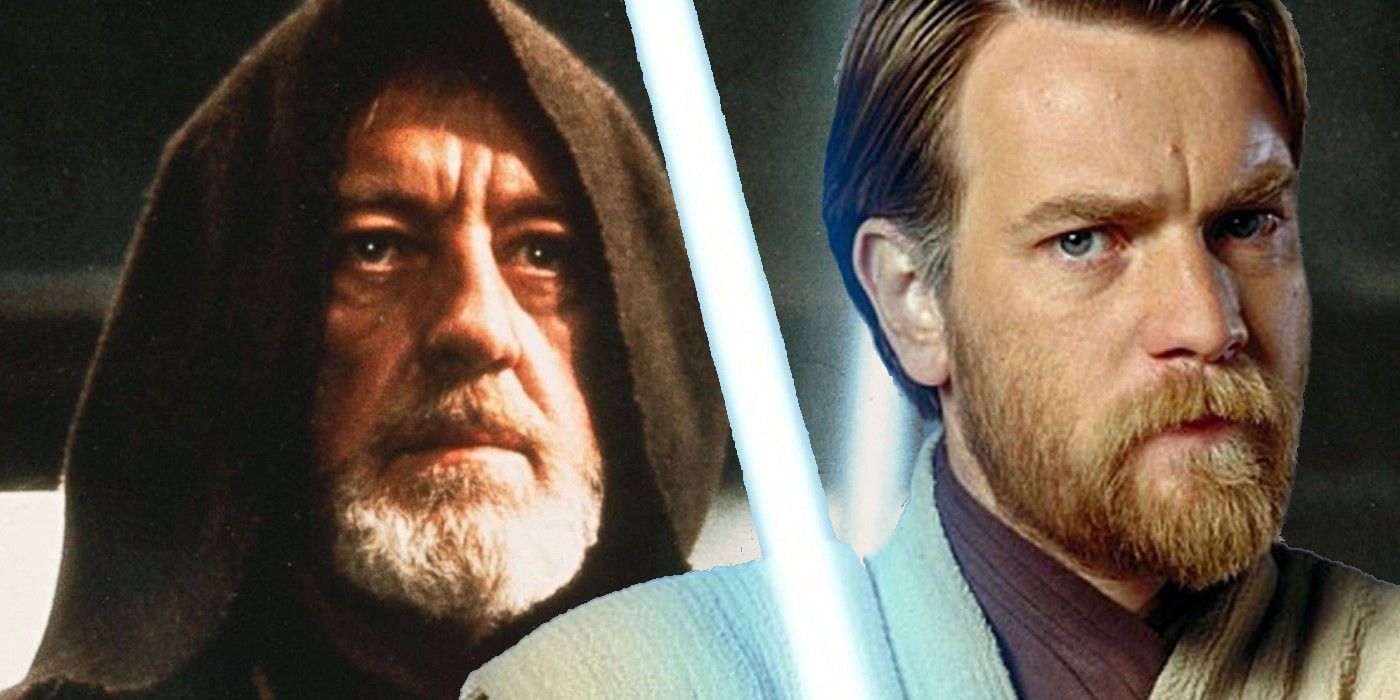 Alec Guinness and Ewan McGregor as Obi-Wan Kenobi in Star Wars