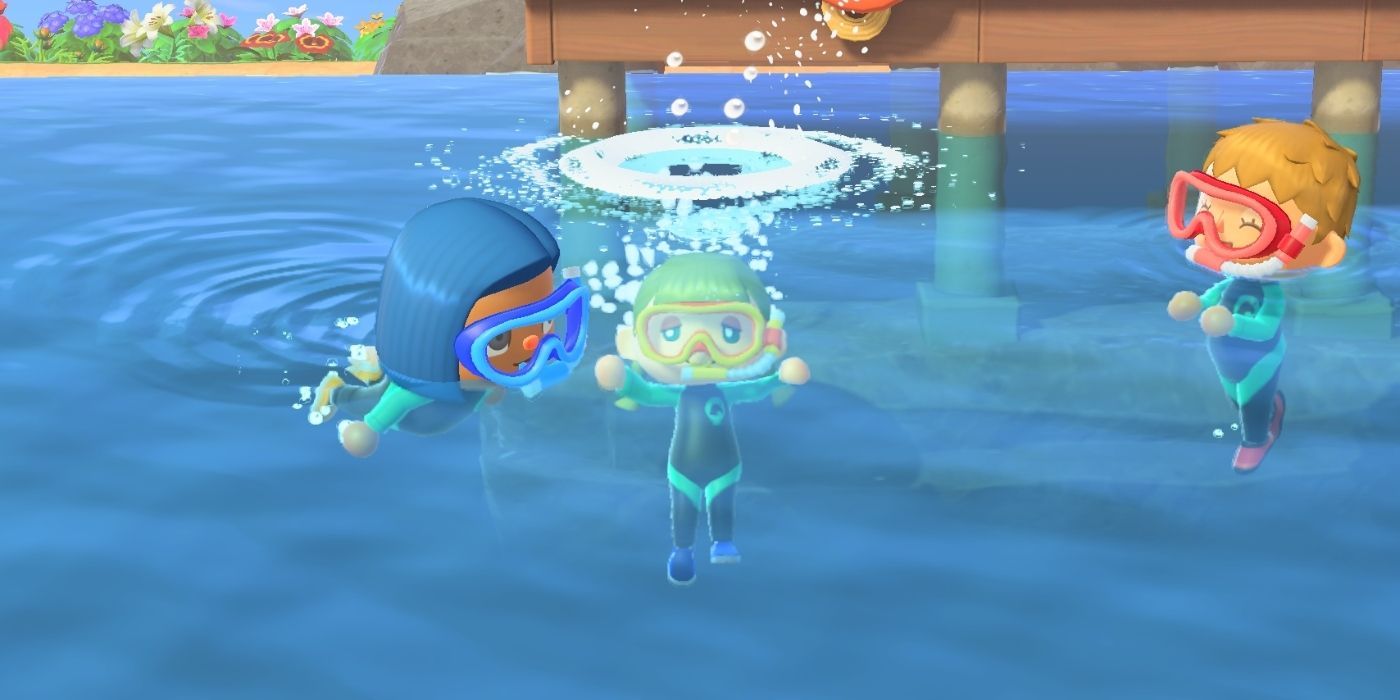 Animal Crossing New Horizons Summer Update Swimming Diving Changes