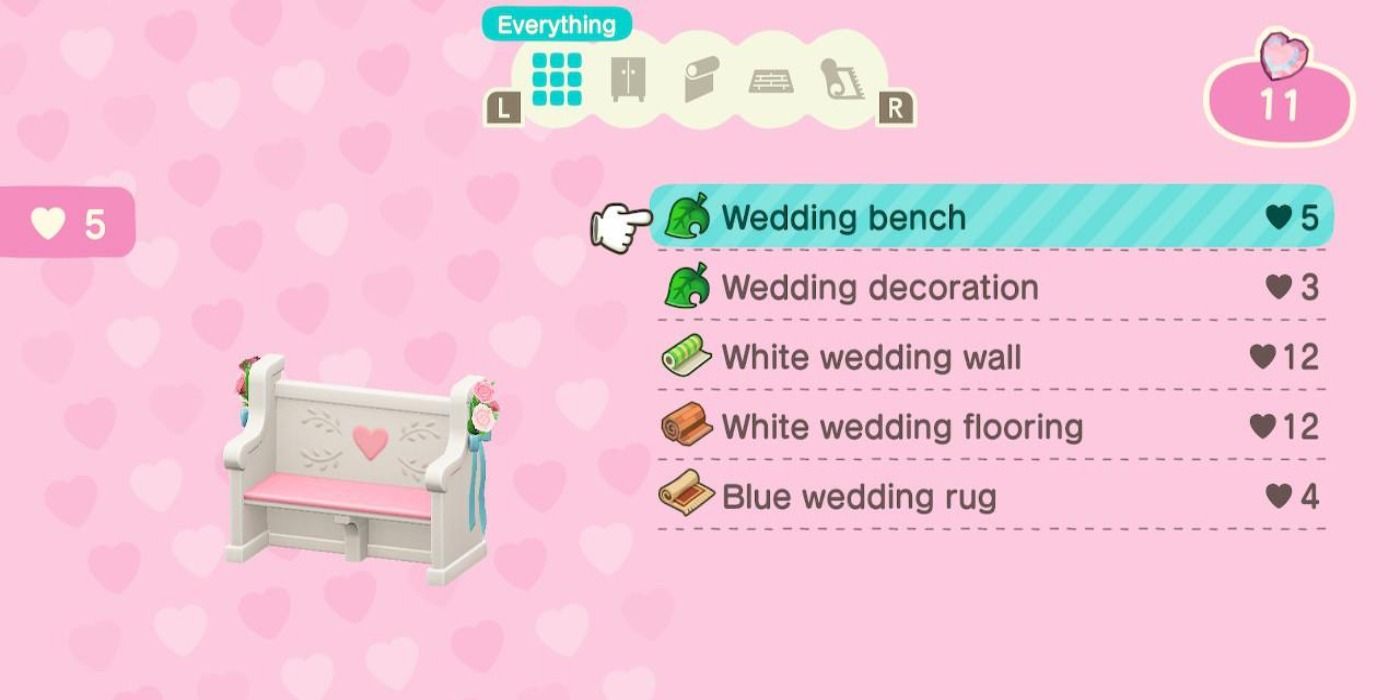 Animal Crossing New Horizons Wedding Shopping