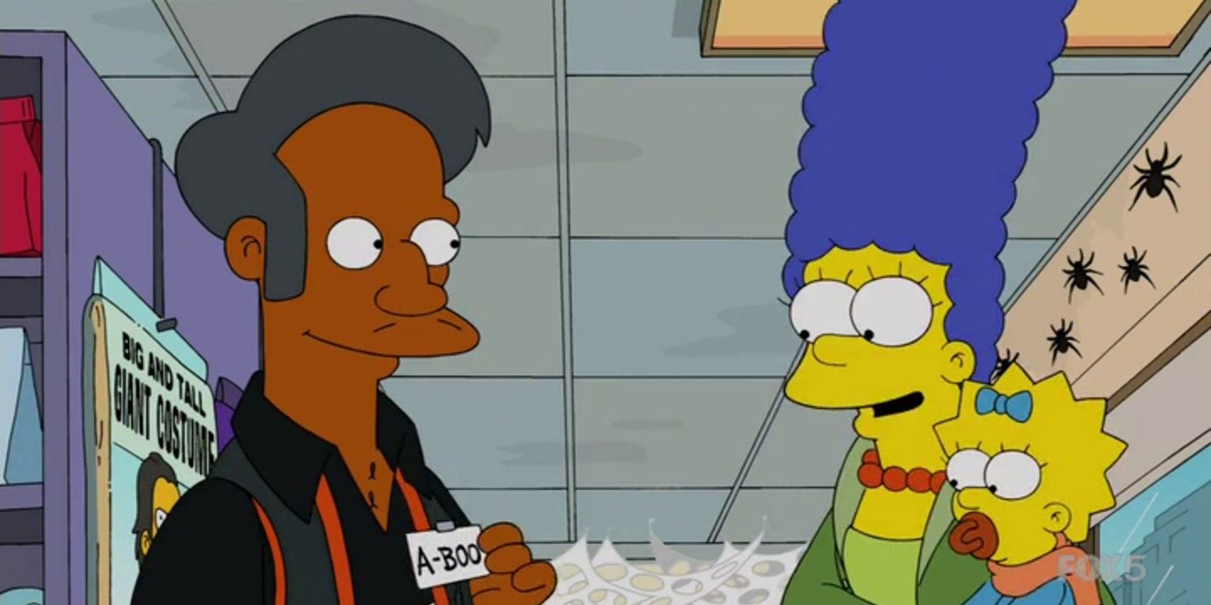 Apu com Marge e Maggie em Os Simpsons