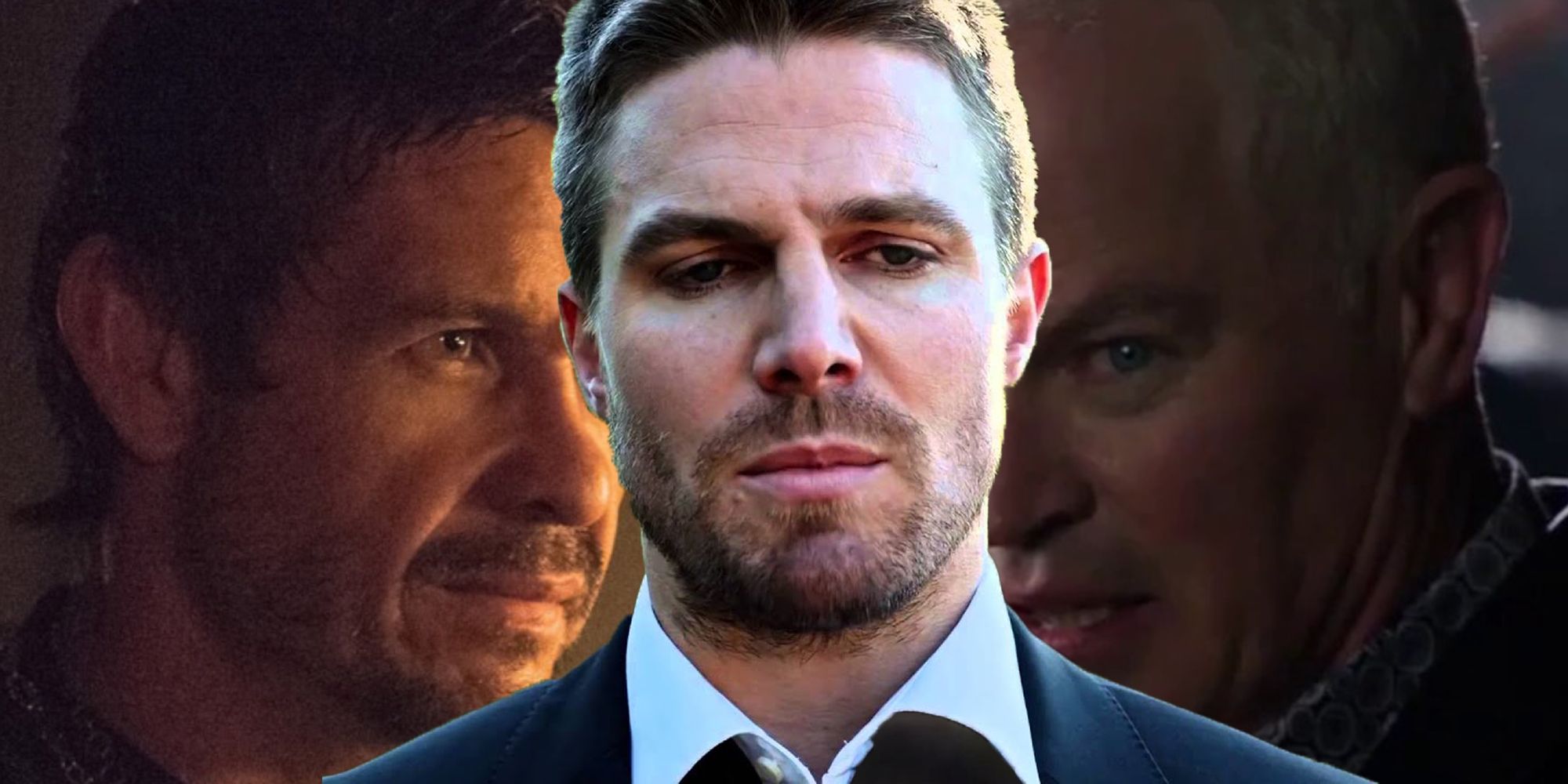 Arrow Stephen Amell Oliver Queen Ra's al Ghul and Damien Darhk
