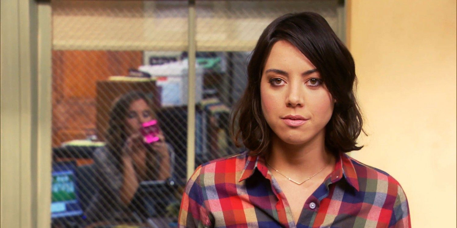 April looking at the camera in Parks and Recreation