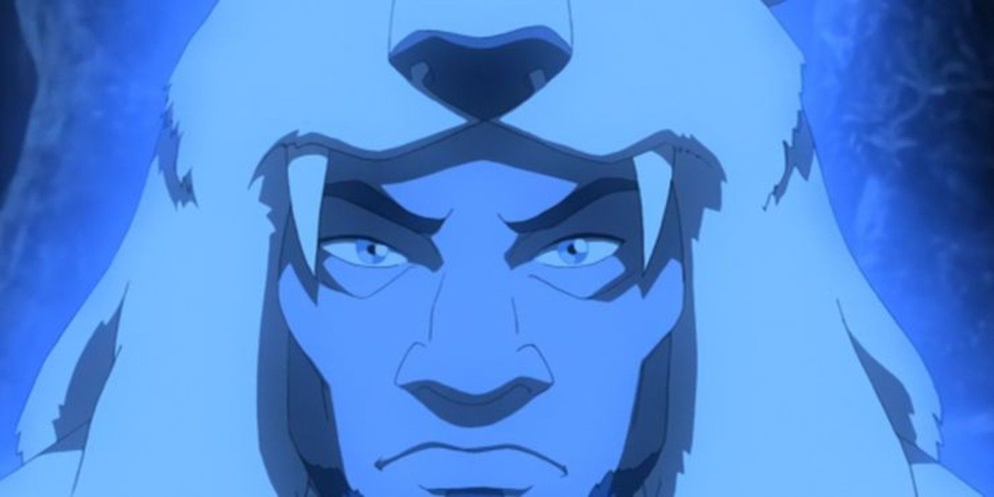 Avatar Kuruk scowling in spirit from in Avatar: The Last Airbender